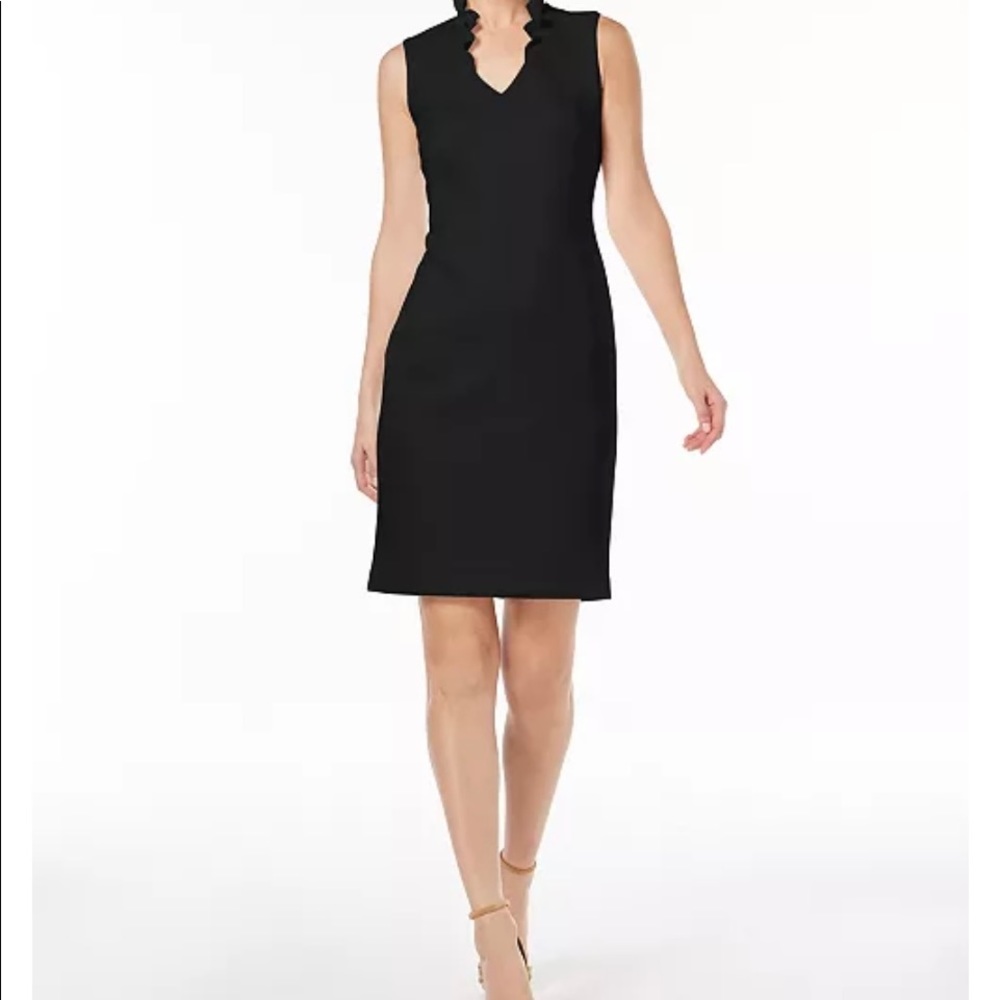 Calvin Klein Ruffle-Neck Sheath Dress 6P